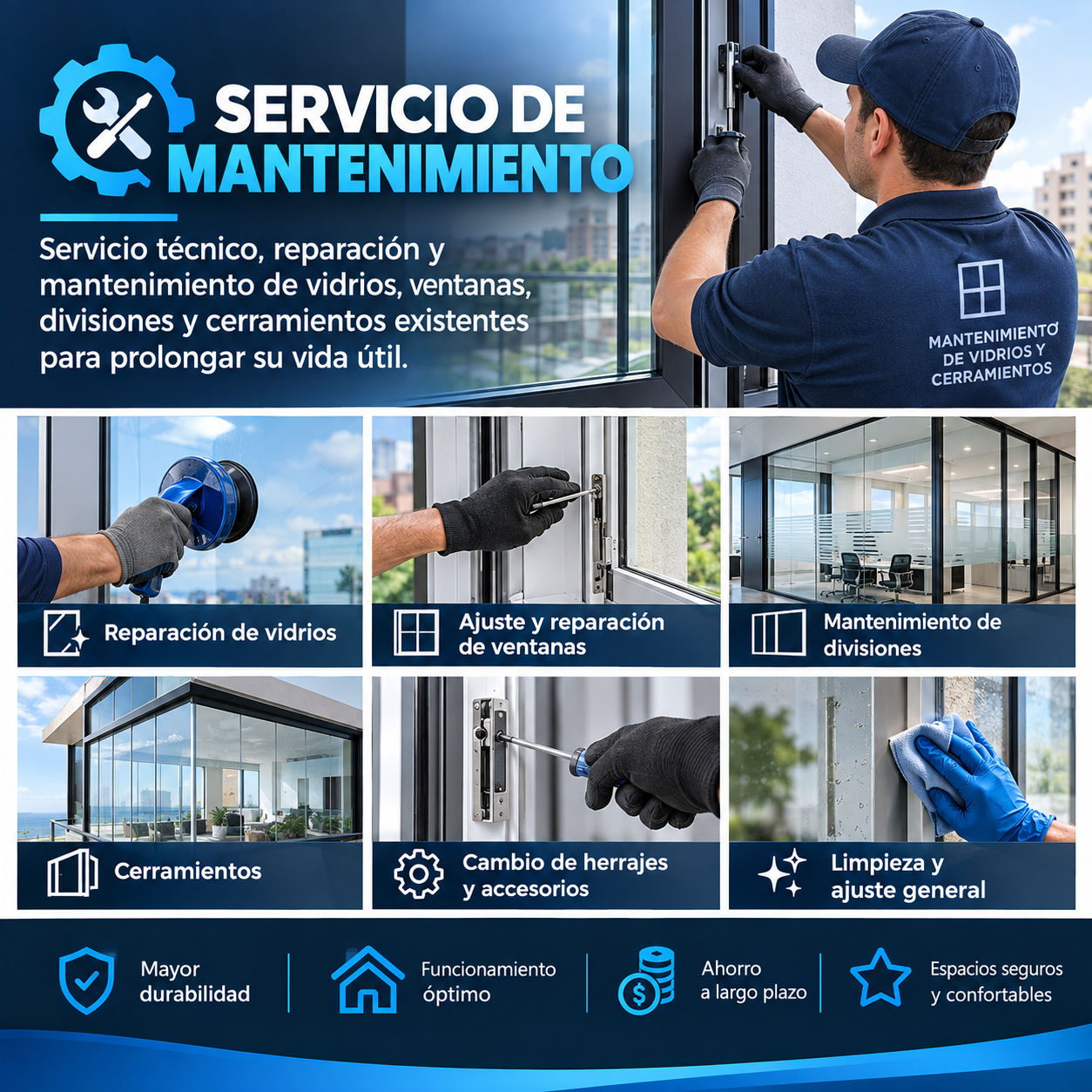 Mantenimiento de vidrio y aluminio